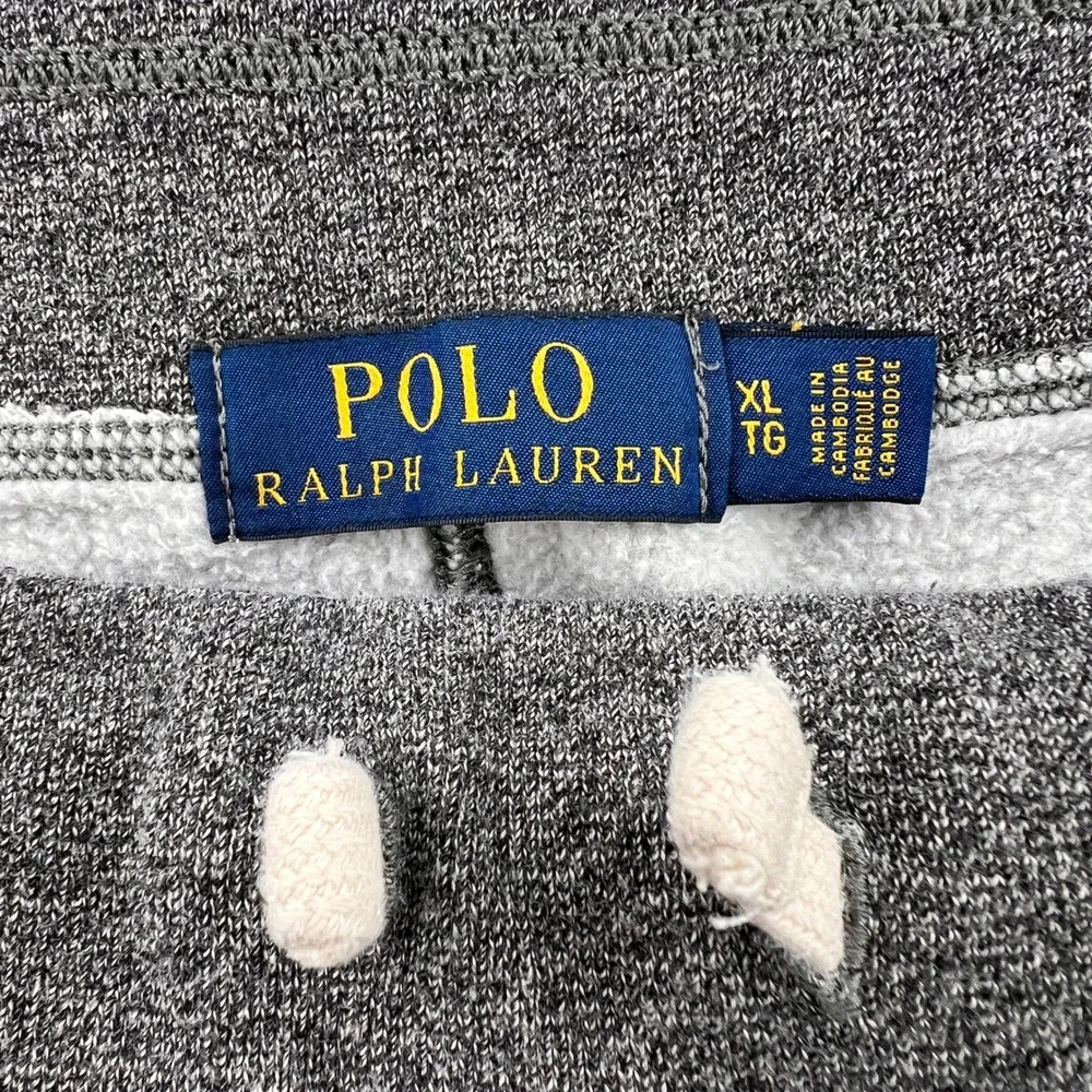 Polo Ralph Lauren Fleece Sweatpants Men XL Gray‎ Pony Logo Lounge Drawstring